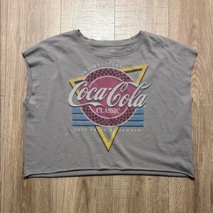 Women’s Coca Cola Classic Gray Crop Top Sleeveless Size M